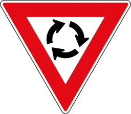 Yield at traffic circle