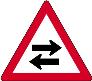Two-way traffic crossroad