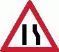 Road narrows from one side only